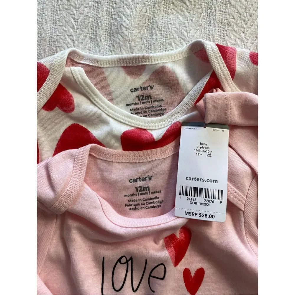 Carter's Baby 12M Girl 2-Piece “Love is Everything” Onsie Set